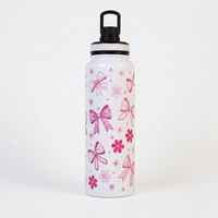 Bow Print Stainless Steel Water Bottle