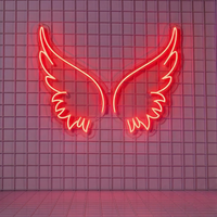 Angel Wings Neon LED Light – Vibrant Wall Décor for Bedrooms, Cafés & Creative Spaces