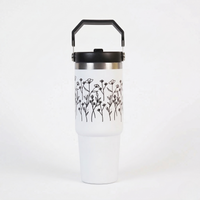 Customized FleurFlow Flipstraw Tumbler with Straw & Lid