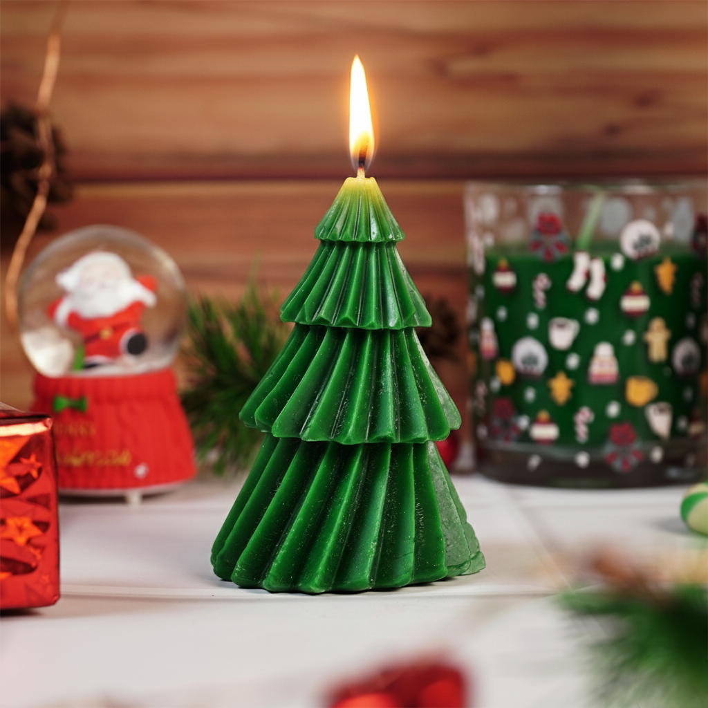 Set of 2 Christmas Tree Scented Candles