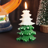 Set of 2 Festive Christmas Tree Sceneted Candles