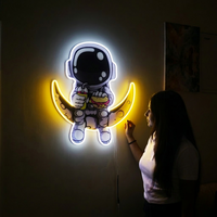 Astronaut Neon LED Wall Light – Space Neon Sign | Astronaut Moon Wall Décor