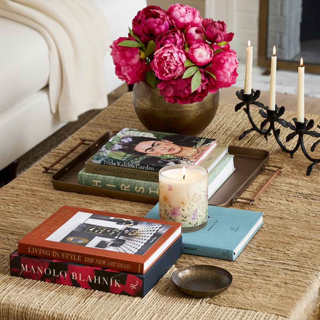 Pastel Floral Garden Scented Candle in Glass Jar | Soft Aroma & Elegant Home Décor