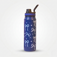 Bow Bliss Stainless Steel Water Bottle – Cute Aesthetic Design - 800 ML