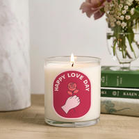 Happy Love Day Scented Candle in Glass Jar | Romantic Gift & Valentine Home Décor