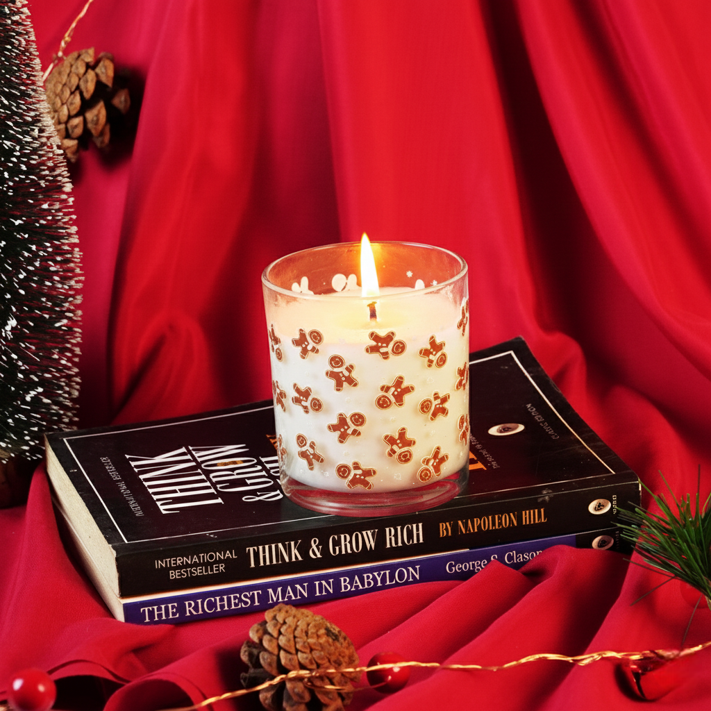 Set-3 Christmas Gingerbread Scented Glass Candles