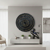 Modern Abstract Horse Figurine with Blue Crystal Inlay