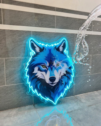 Wolf Neon LED Wall Light – Acrylic Neon Sign | Modern Animal Wall Décor