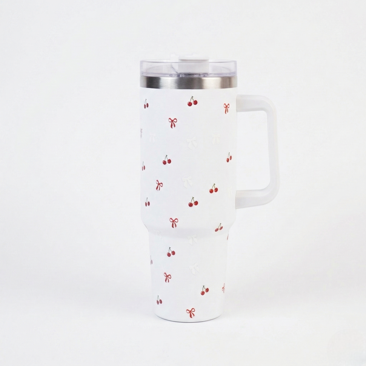 Cherry Daze Insulated Travel Tumbler with Handle & Lid with straw
