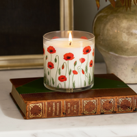 Red Poppy Floral Scented Candle in Glass Jar | Elegant Home Décor & Relaxing Aroma
