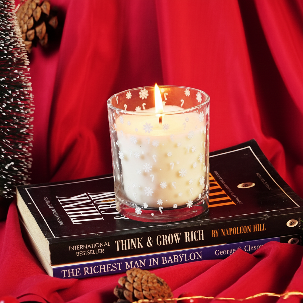 Set-3 Christmas Snowflake Scented Glass Candles