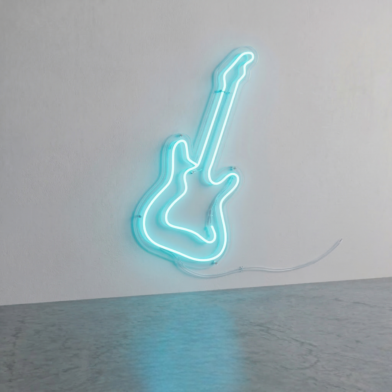 Neon Strings – Electric Guitar Wall Art