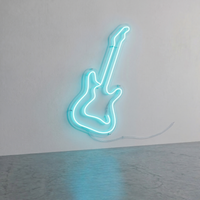 Neon Strings – Electric Guitar Wall Art