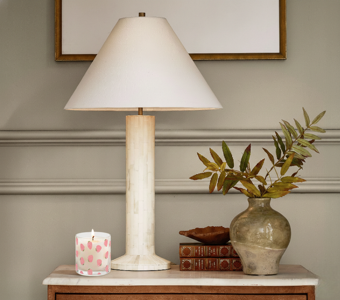 Strawberry Bliss Scented Candle in Glass Jar