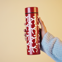 White Bow Design Stainless Steel Water Bottle