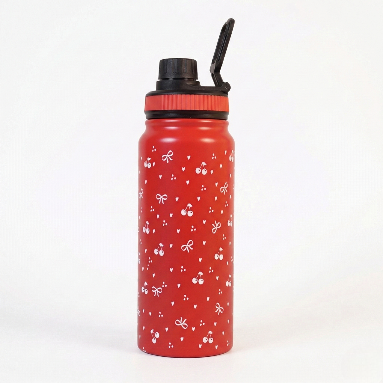 Cherry Print Stainless Steel Water Bottle