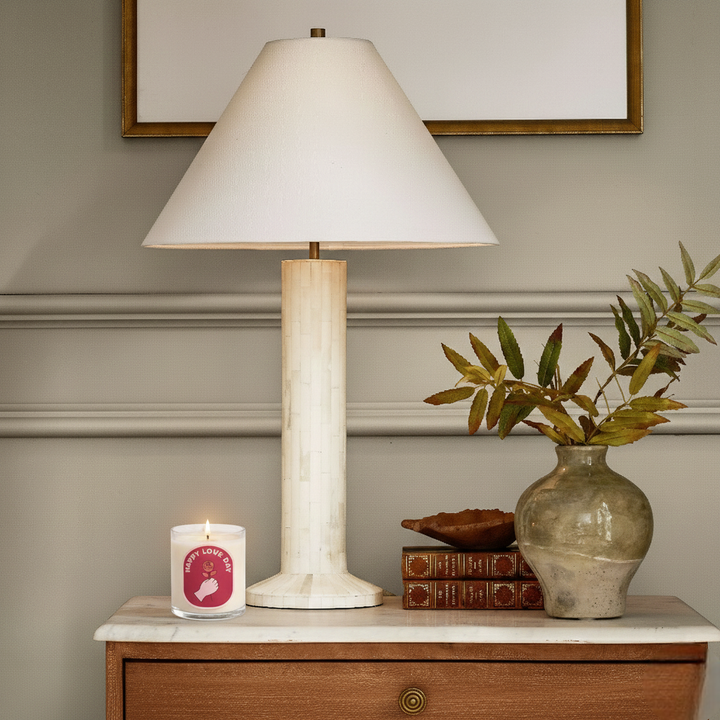 Happy Love Day Scented Candle in Glass Jar | Romantic Gift & Valentine Home Décor