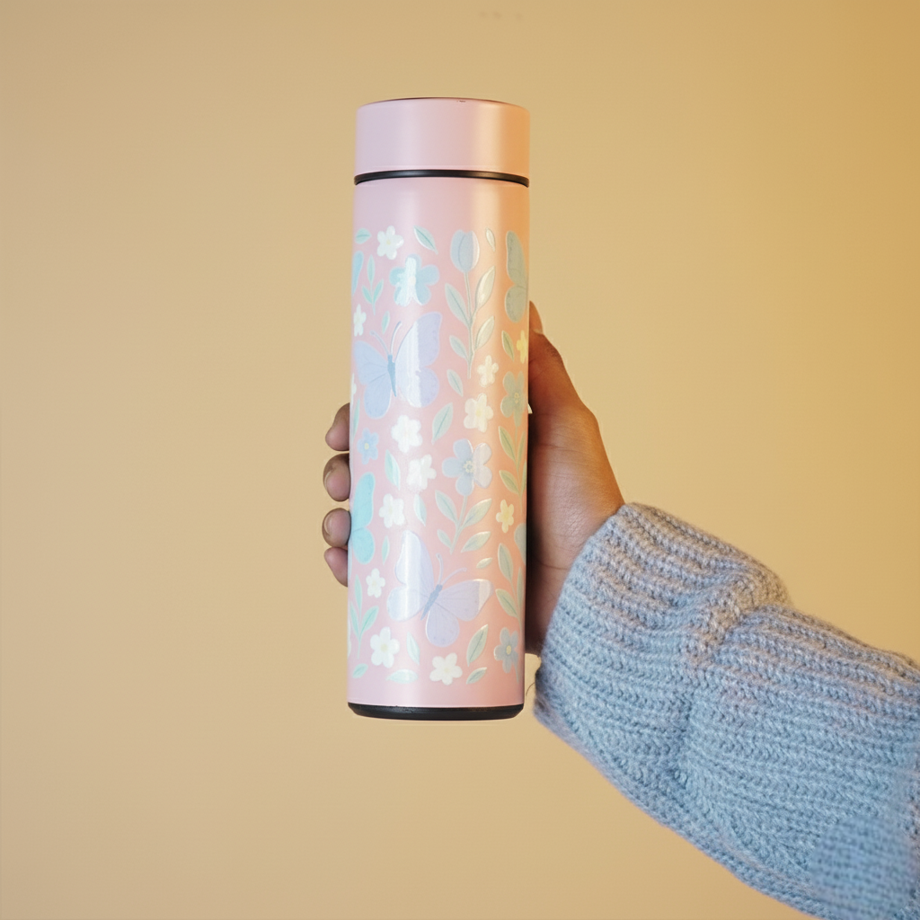 Butterfly Print Stainless Steel Water Bottle