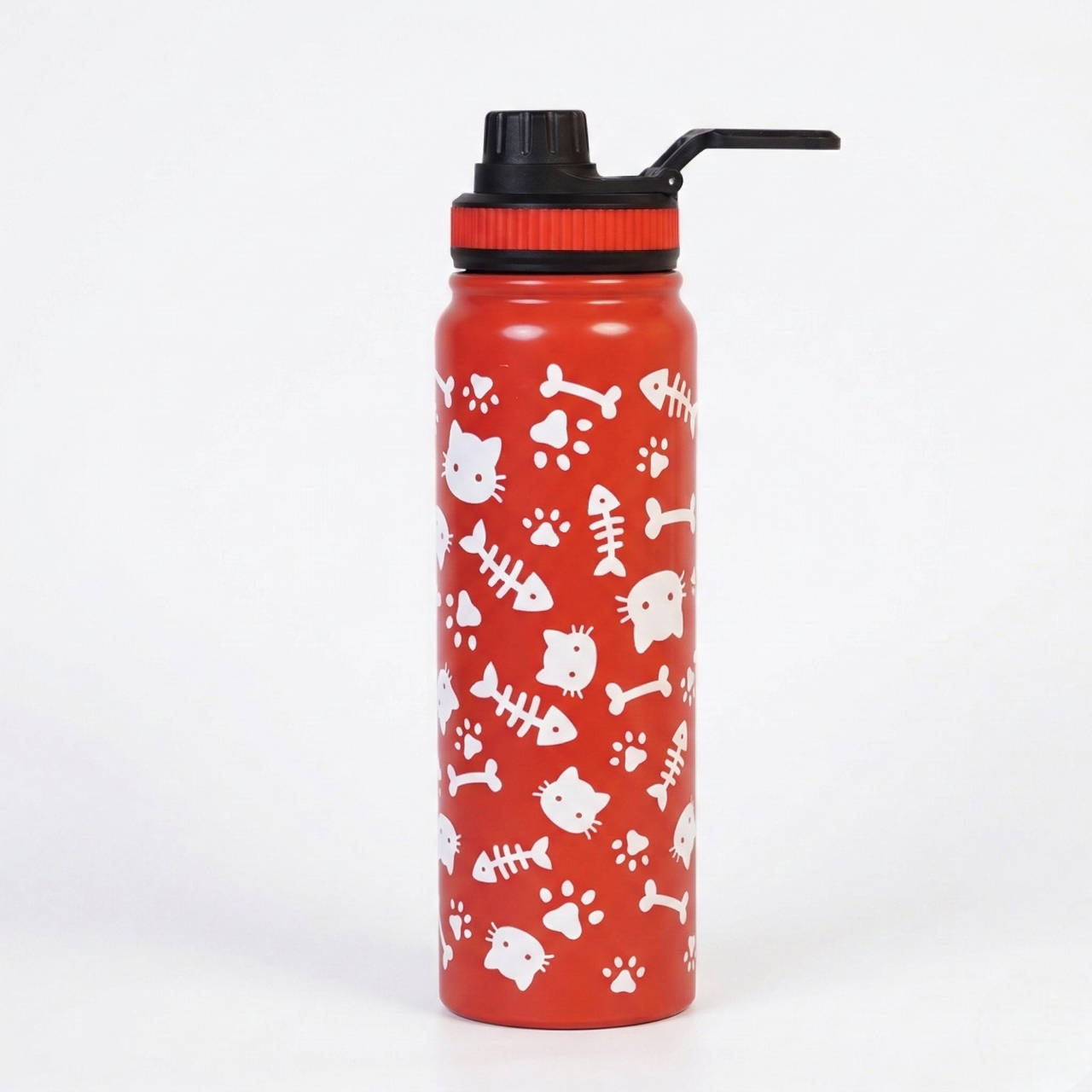 Cute Cat Print Stainless Steel Water Bottle