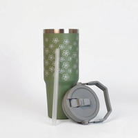 🌿 Olive Bloom Tumbler – Stylish, Durable & Leak-Proof