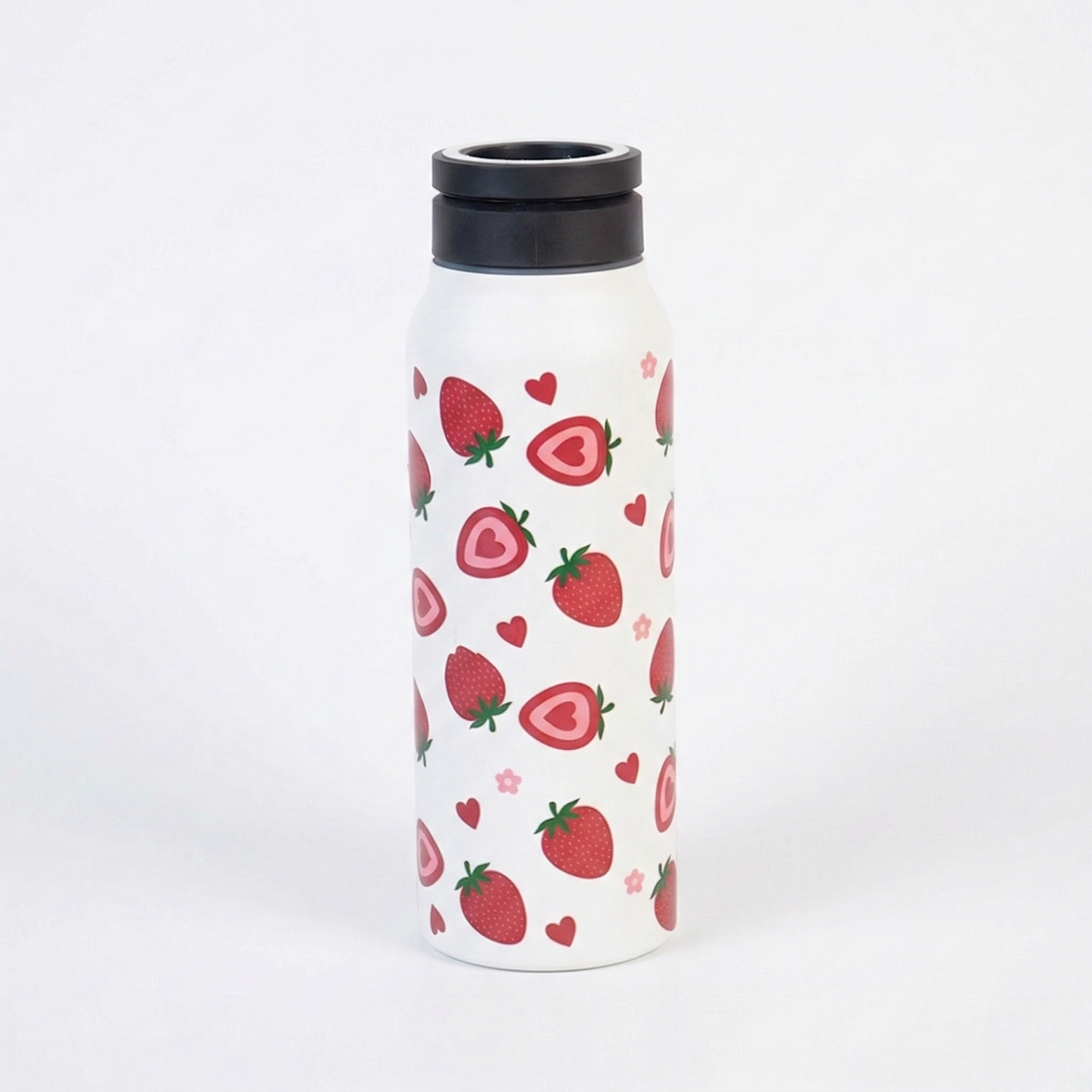 Strawberry Design Stainless Steel Water Bottle ( 800 ML )