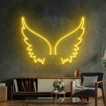 Angel Wings Neon LED Light – Vibrant Wall Décor for Bedrooms, Cafés & Creative Spaces