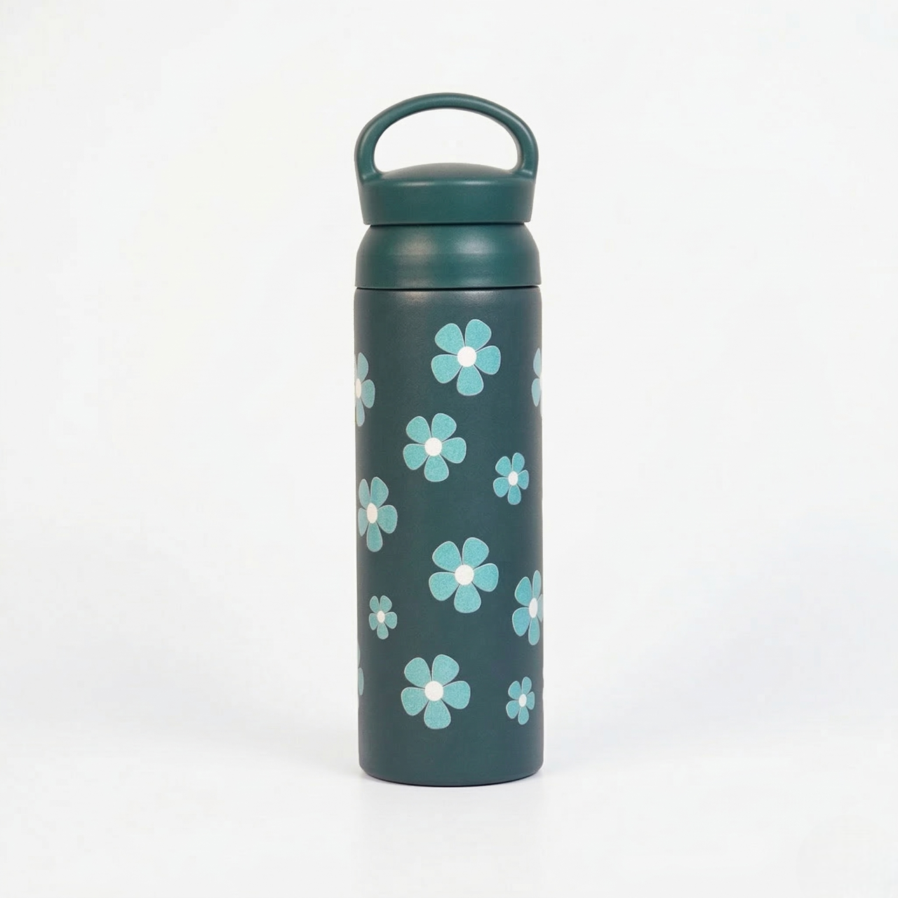 Teal Floral Stainless Steel Insulated Tumbler