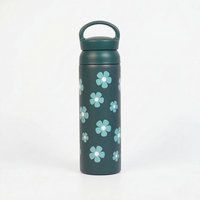 Teal Floral Stainless Steel Insulated Tumbler