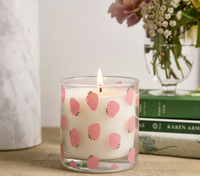 Strawberry Bliss Scented Candle in Glass Jar