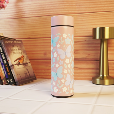 Butterfly Print Stainless Steel Water Bottle