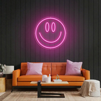 Smiley Face Neon LED Light – Fun Wall Décor for Bedrooms, Cafés & Party Spaces