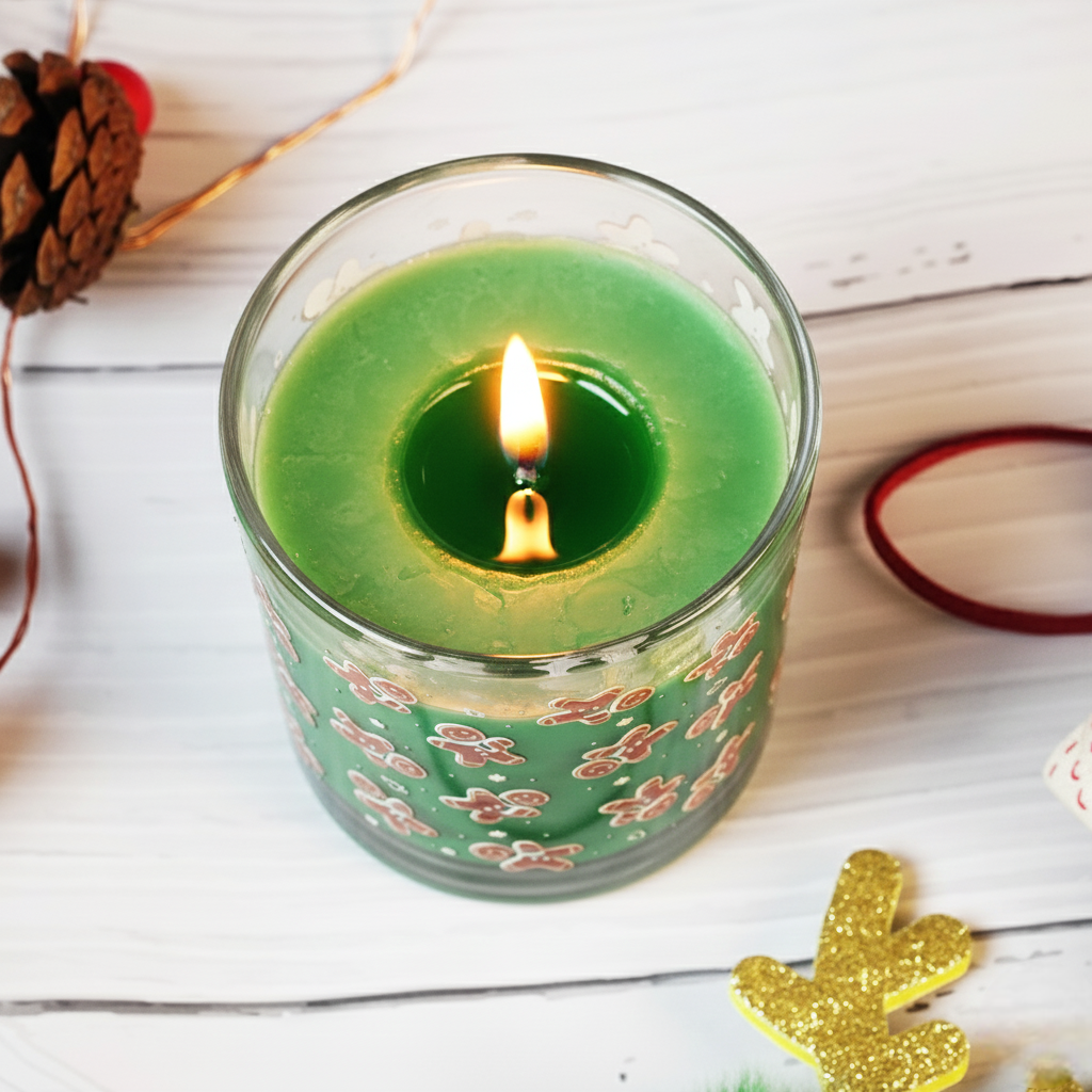 Set-3 Christmas Gingerbread Scented Glass Candles