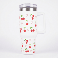 Sweet Cherry Tumbler - Memories InsiteCHERRY PRINT INSULATED TUMBLER-(WHITE)