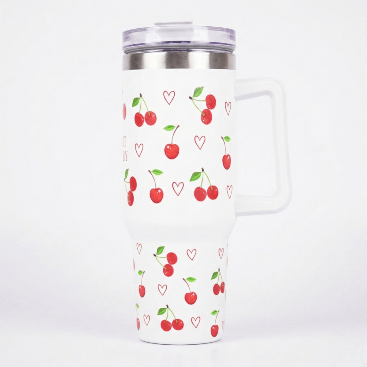 Sweet Cherry Tumbler - Memories InsiteCHERRY PRINT INSULATED TUMBLER-(WHITE)