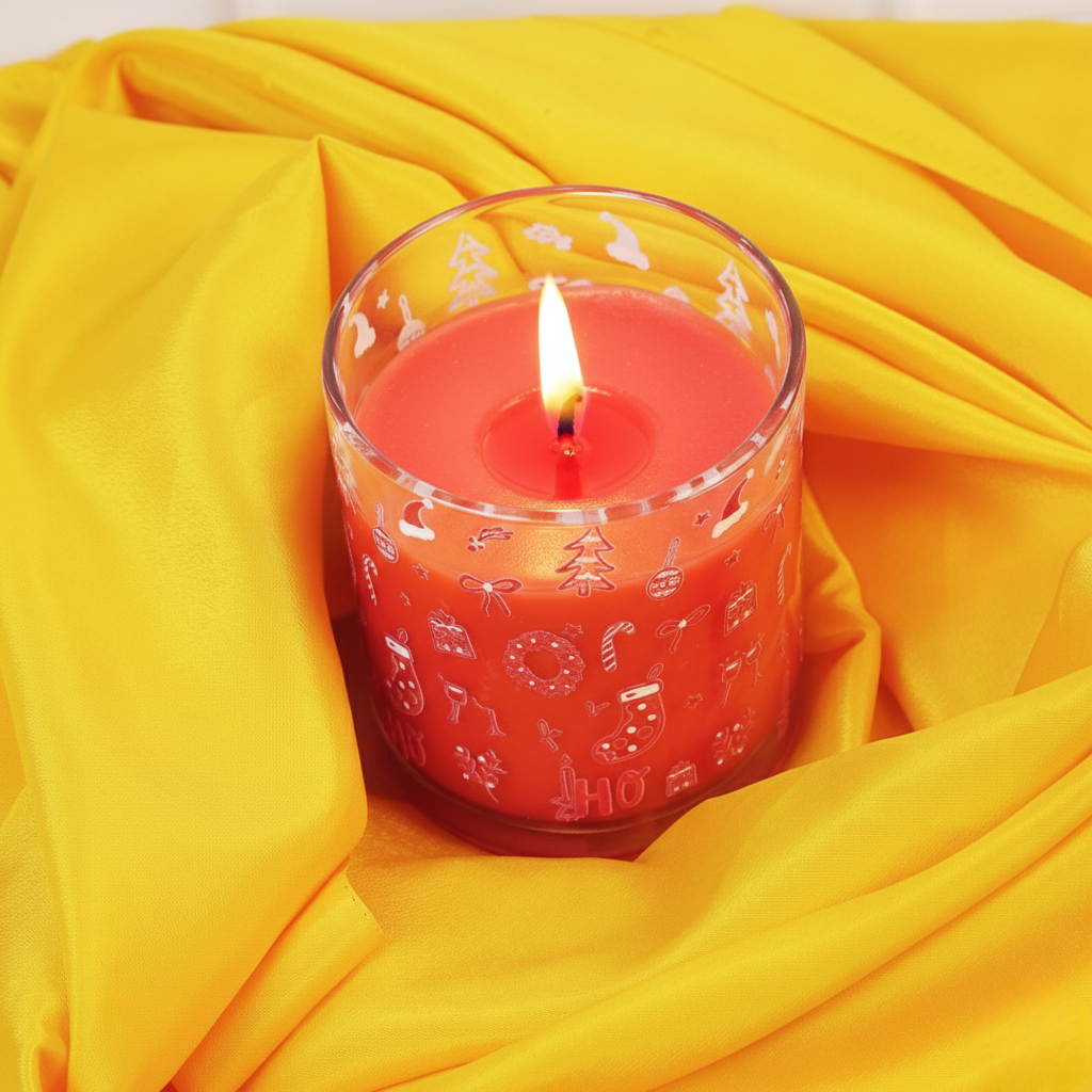 Set-3 Christmas Ho Ho Ho Scented Glass Candles