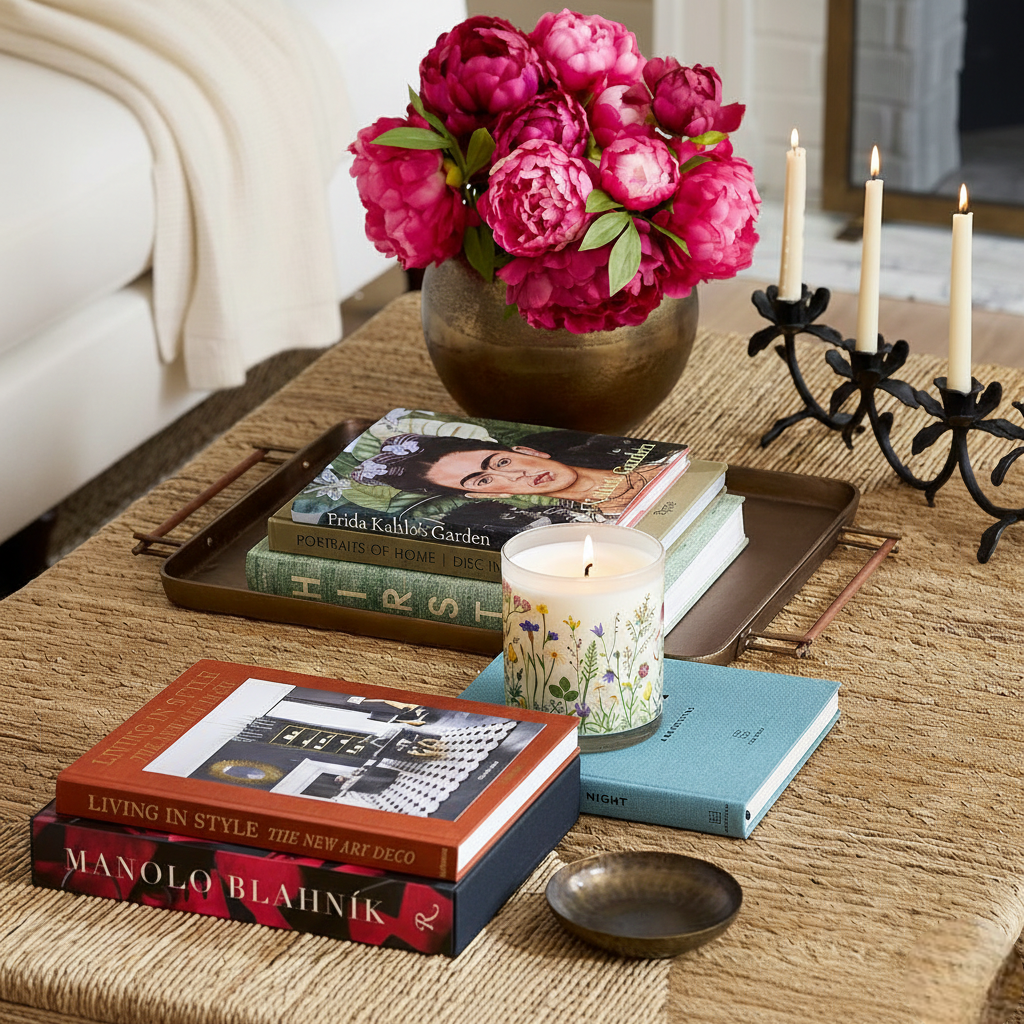 Wild Garden Floral Scented Candle in Glass Jar | Aesthetic Home Décor & Relaxing Aroma