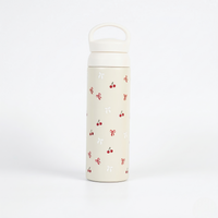 Cherry Charm Water Bottle – Stay Fresh in Style-White