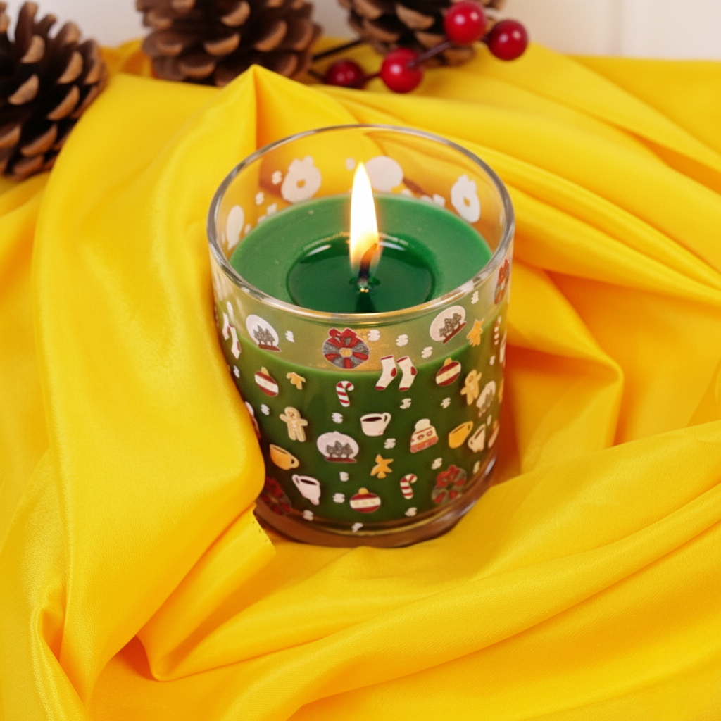 Set-3 Christmas Scented Glass Candles