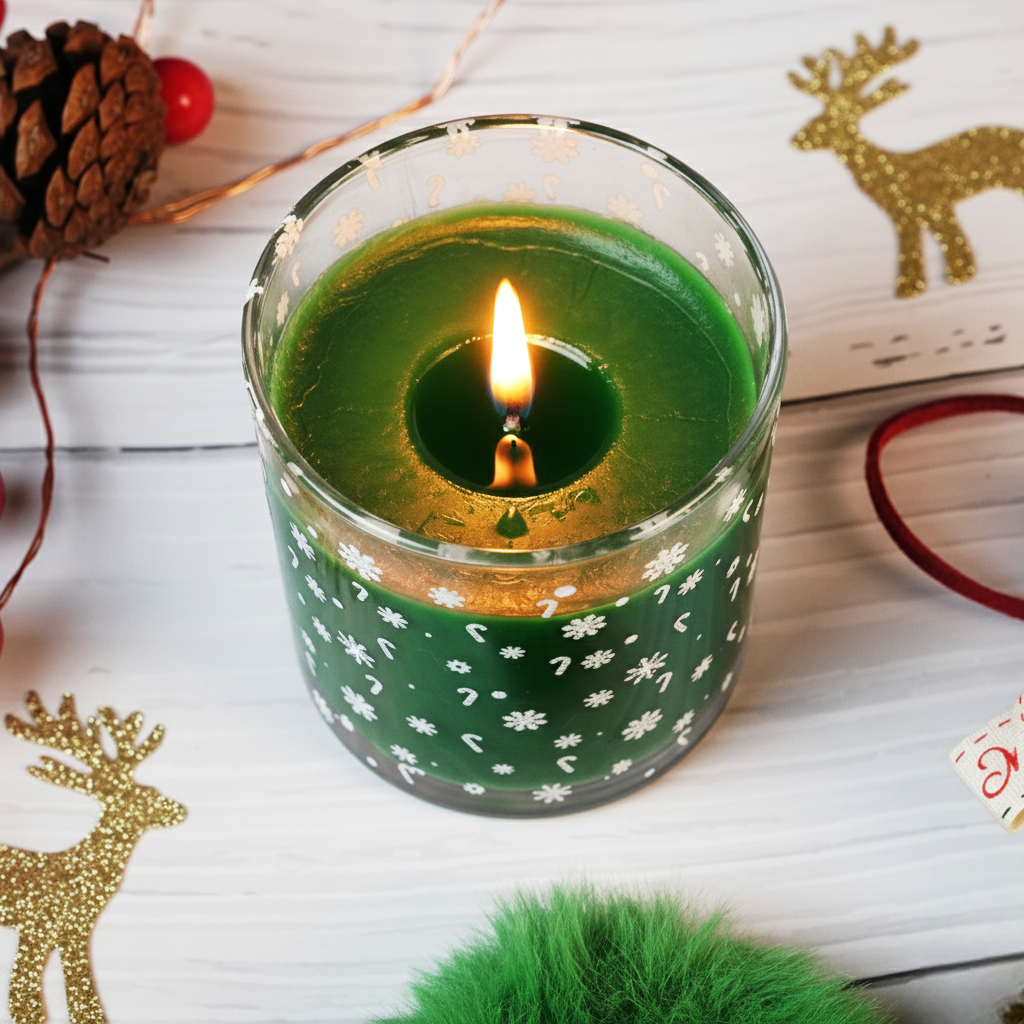 Set-3 Christmas Snowflake Scented Glass Candles