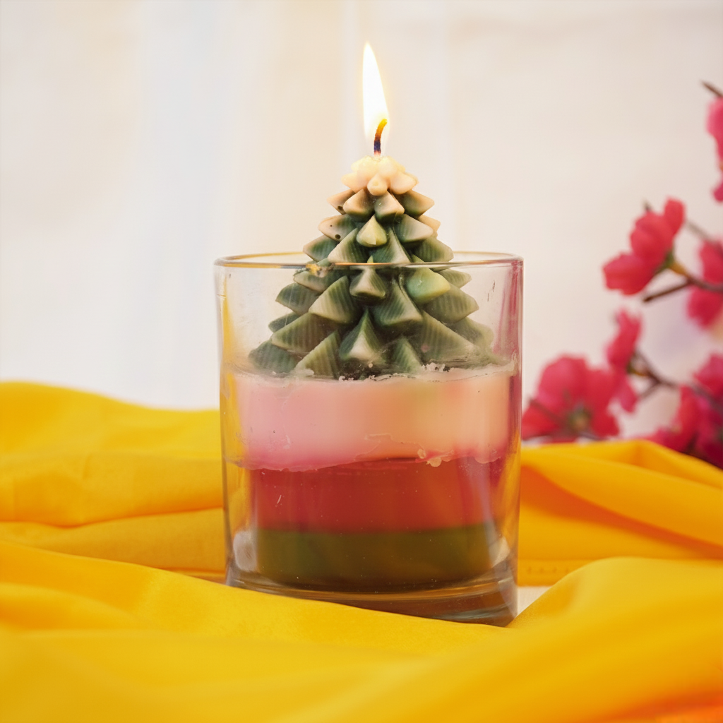 Christmas Tree Layered Candle