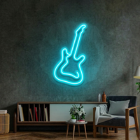 Neon Strings – Electric Guitar Wall Art