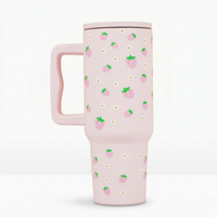 Pink Strawberry Daisy Tumbler