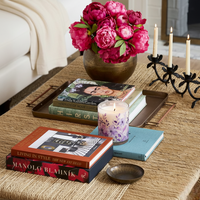 Lavender Purple Floral Scented Candle in Glass Jar | Elegant Home Décor & Relaxing Aroma