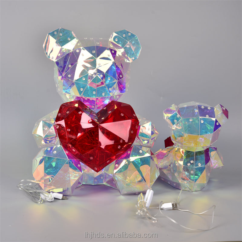 Gorgeous Shining LED Teddy Bear Holding a Red Heart