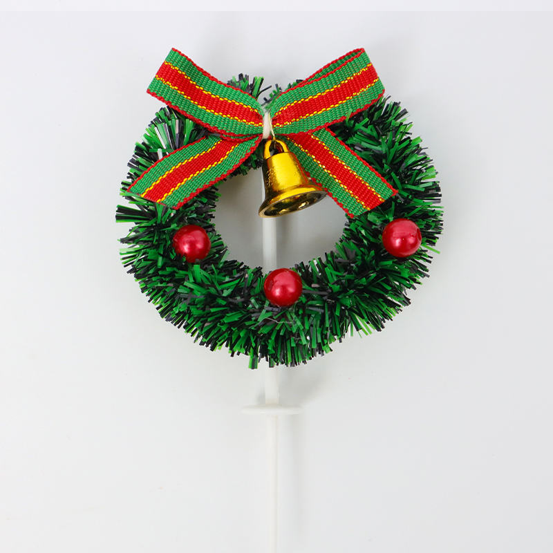 Christmas Wreath & Holly Berry Cake Toppers (Set of 6)| Festive Holiday Cupcake Decorations