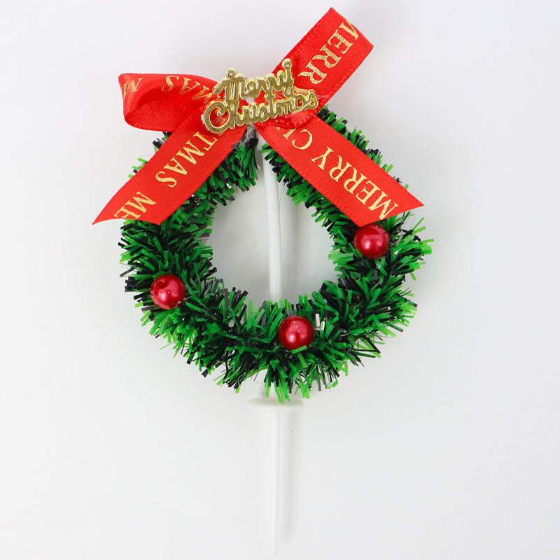 Christmas Wreath & Holly Berry Cake Toppers (Set of 6)| Festive Holiday Cupcake Decorations