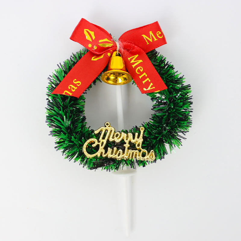 Christmas Wreath & Holly Berry Cake Toppers (Set of 6)| Festive Holiday Cupcake Decorations