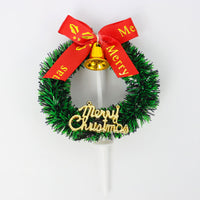 Christmas Wreath & Holly Berry Cake Toppers (Set of 6)| Festive Holiday Cupcake Decorations