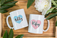 Customized Ceramic Mug  ( Hubby and Wifey )