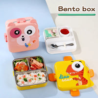 Personalized square stainless steel kids Bento Lunch Box